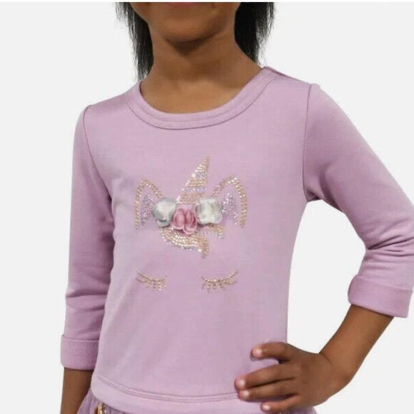 Zunie Girls' Long Sleeve Drop waist Tutu Dress, Purple NWT - Picture 3 of 3